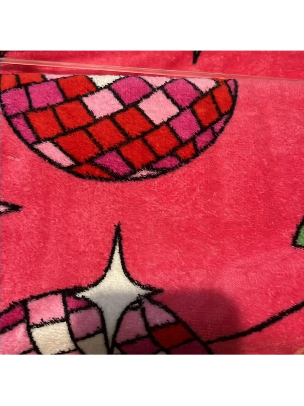 Juicy Couture Pink Cherry Print Towel disco summer beach cotton towel NWT